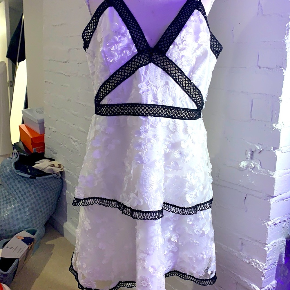 ASOS white/black lace dress size 12